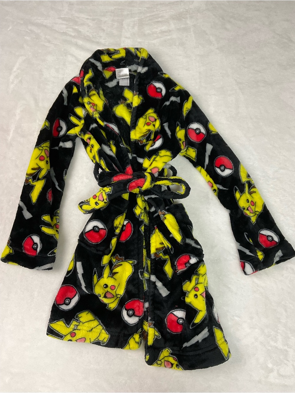 Pokemon Pikachu Kids Fleece Bathrobe Size 8
